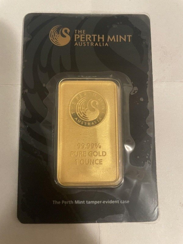 1 oz. Gold Bar - Perth Mint - 99.99 Fine in Assay