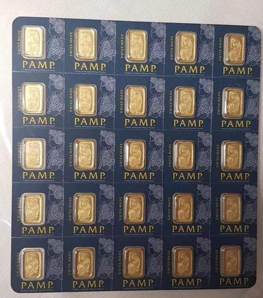 Gold 1 Gram 1g Pamp Suisse Bar .9999 Fine